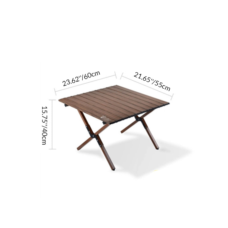Moderner Minimalistischer Rechteckiger Kohlenstoffstahl Außen Klappbarer Campingkaffee Tisch 1-Ebene Für Garten | Brehn