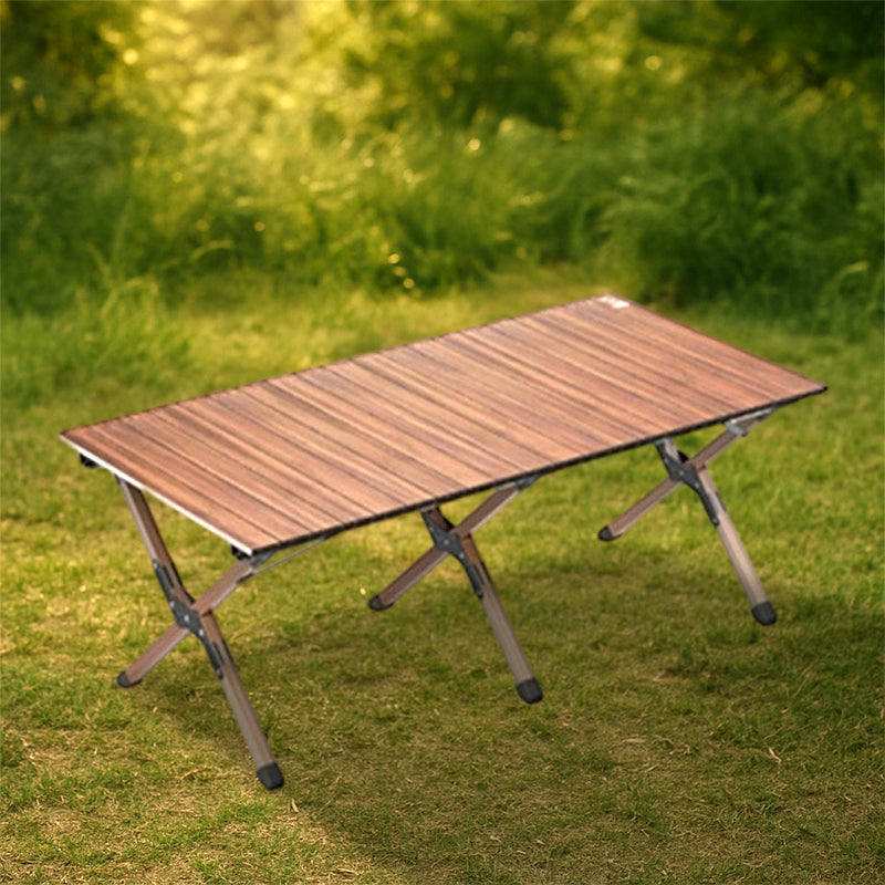 Moderner Minimalistischer Rechteckiger Kohlenstoffstahl Außen Klappbarer Campingkaffee Tisch 1-Ebene Für Garten | Brehn