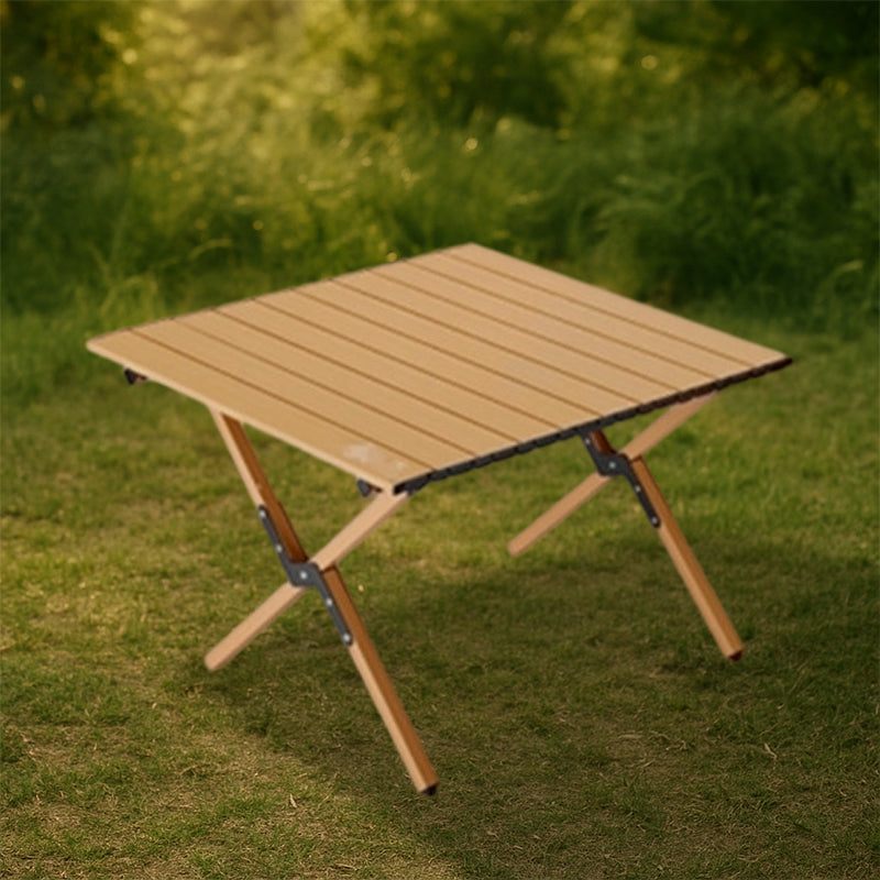 Moderner Minimalistischer Rechteckiger Kohlenstoffstahl Außen Klappbarer Campingkaffee Tisch 1-Ebene Für Garten | Brehn