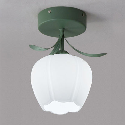 Deckenleuchte mit floralem Glasschirmdesign
