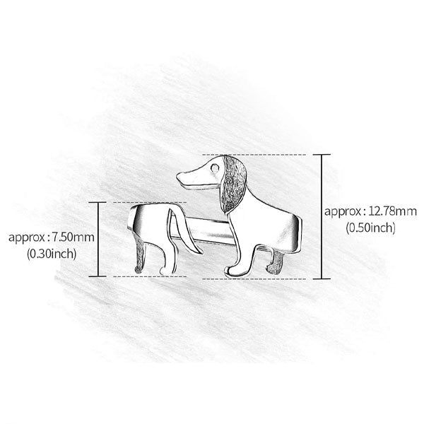 Dachshund Hund 925 Silber Verstellbarer Ring | Brehn