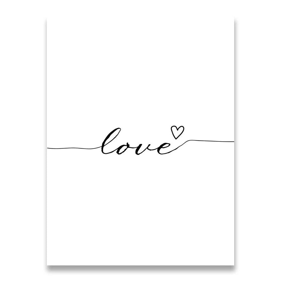 Tägliche Inspiration Wort Wandkunst Fine Art Leinwanddrucke Liebe Lächeln Süße Träume Zitate Poster Schwarz Weiß Bilder Für Wohnzimmer Schlafzimmer Kunst Dekor | Brehn