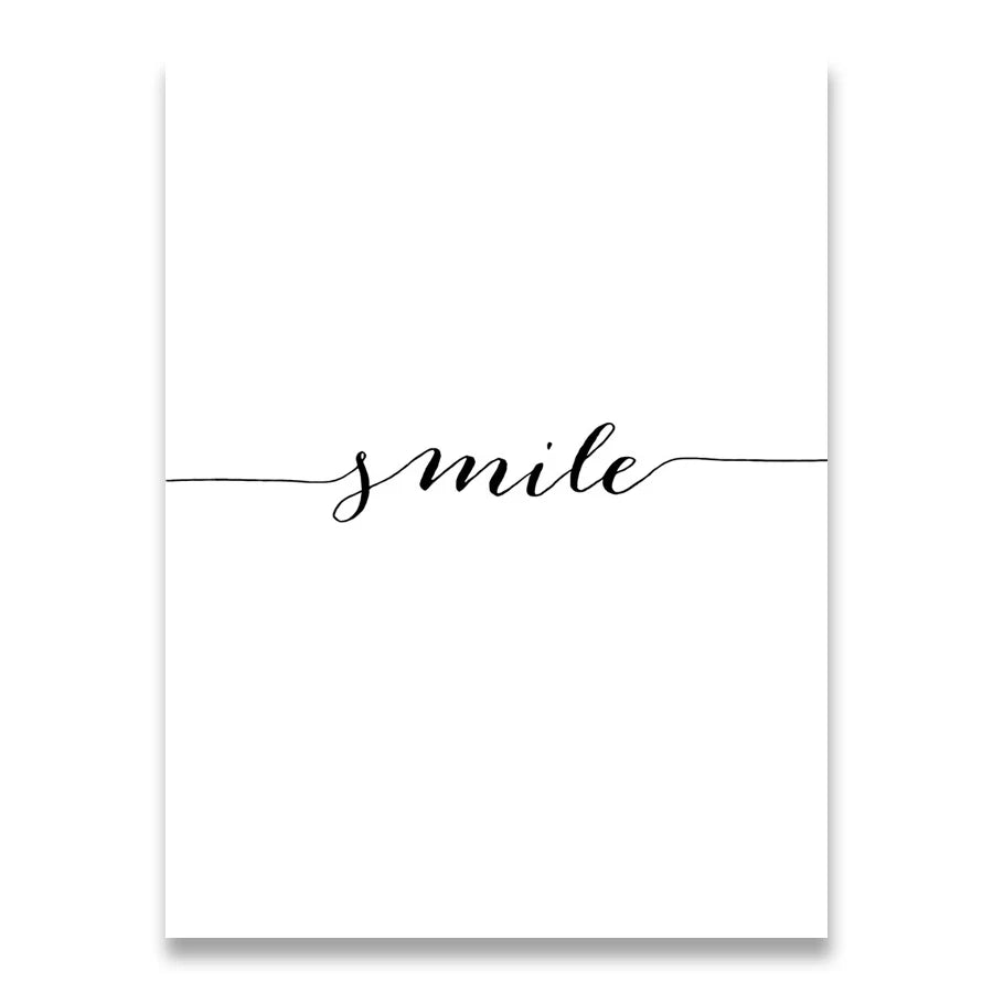 Tägliche Inspiration Wort Wandkunst Fine Art Leinwanddrucke Liebe Lächeln Süße Träume Zitate Poster Schwarz Weiß Bilder Für Wohnzimmer Schlafzimmer Kunst Dekor | Brehn