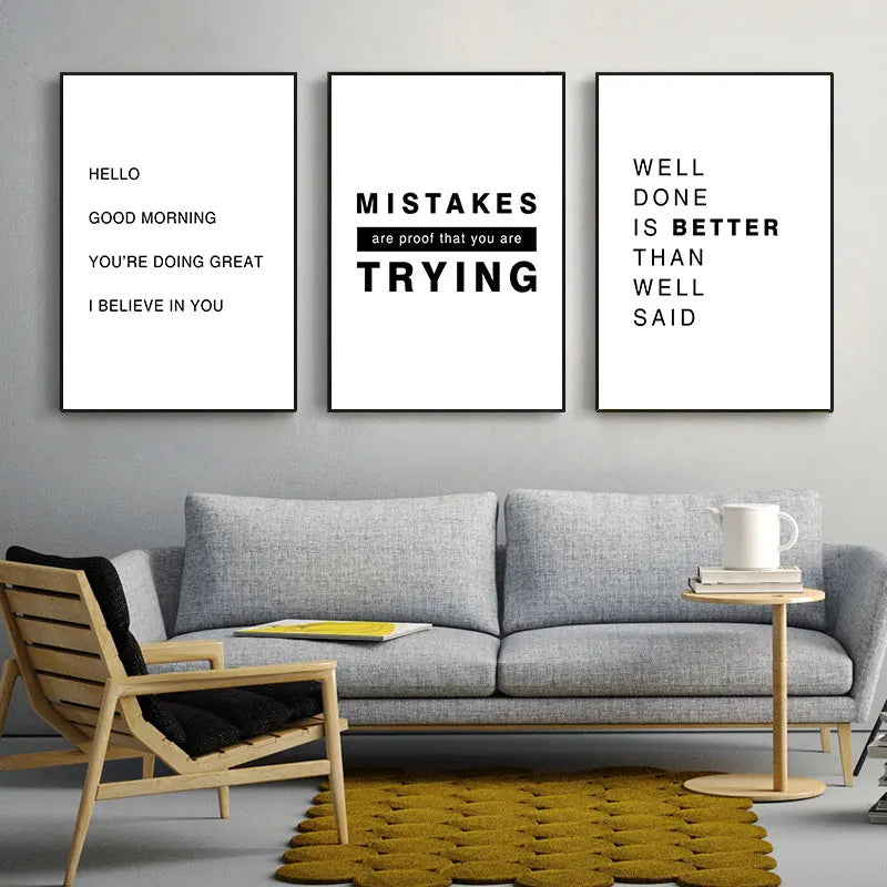 Tägliche Motivation Inspirierende Zitate Poster Wandkunst Fine Art Leinwanddrucke Einfache Zitate Bilder Für Schlafzimmer Arbeitszimmer Büro Dekor