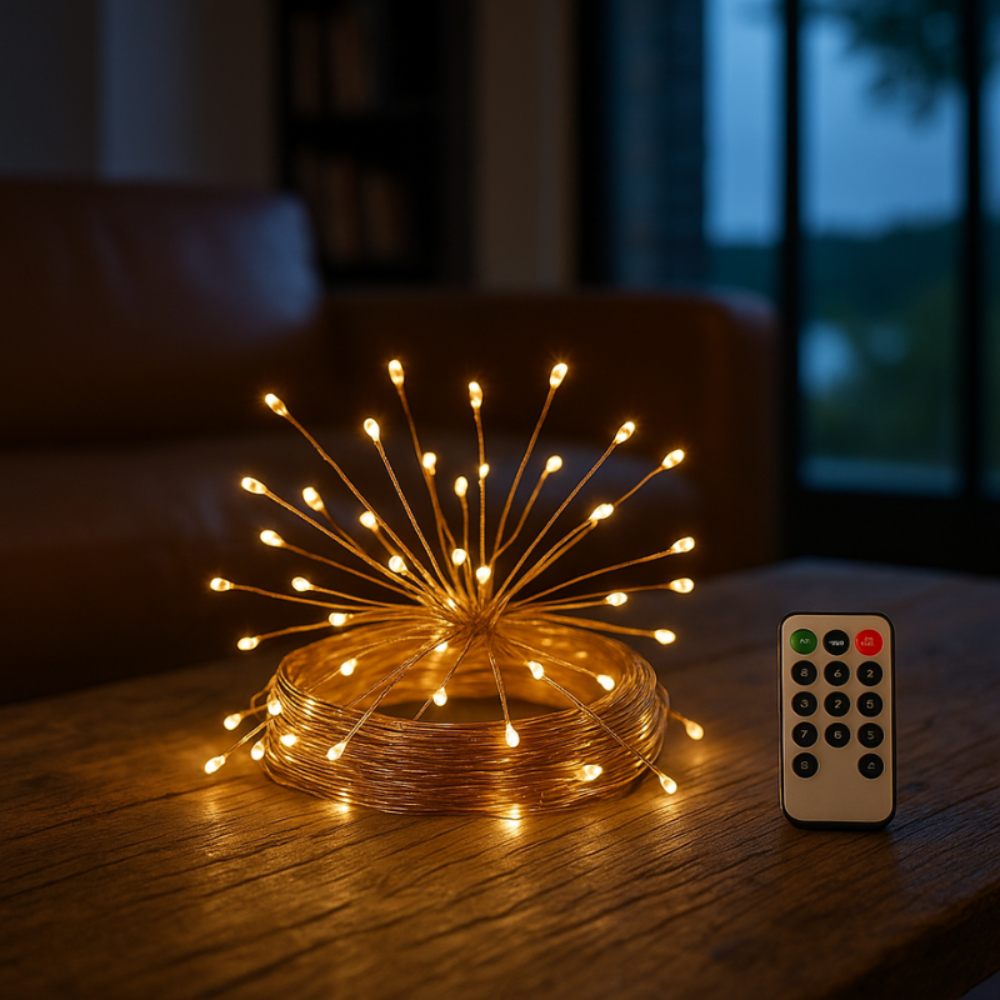 Brehn | Dekorative Feen-LED-Lichter mit Fernbedienung, flexibler Kupferdraht, innen und außen, warmweiß, 5m/10m/20m