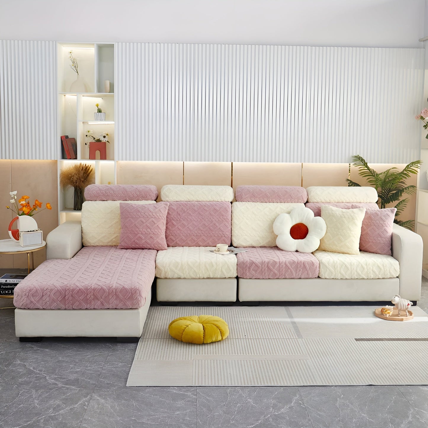 Samt-Sofabezug mit Rautenmuster – Weich & Luxuriös | Passt perfekt auf jedes Sofa