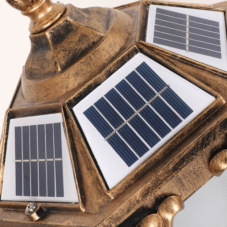 Europäisches Retro-Druckguss-Aluminium-Glas-Solar-wasserfestes Außen-Garten-Landschaftssäulenlicht | Brehn