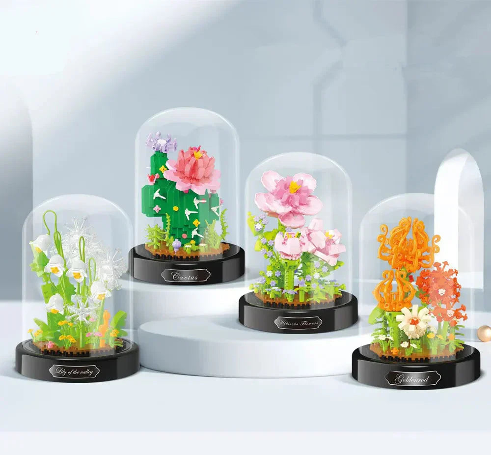 Brehn | BloomBrick DIY Mikro Blumen Bausteine | Mini Ziegel Puzzle | Heimdekoration & Geschenkidee für Kinder