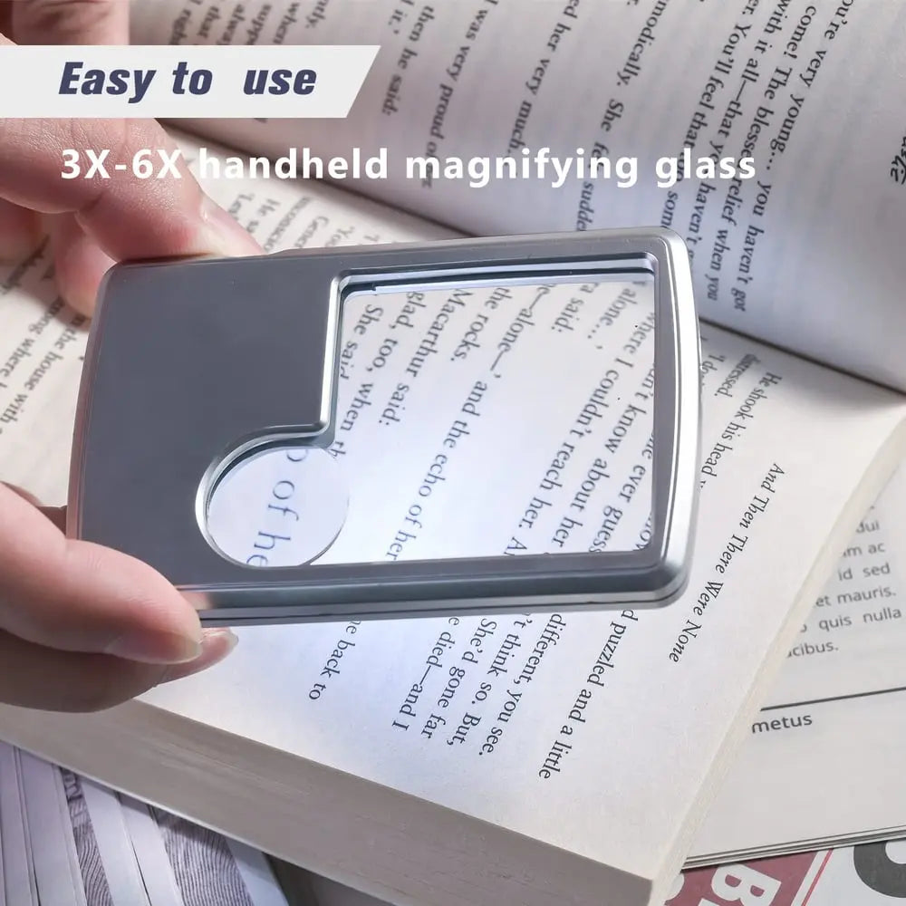 Doppellinsen-Vergrößerungsglas mit LED-Beleuchtung – Kompakt und taschenfreundlich