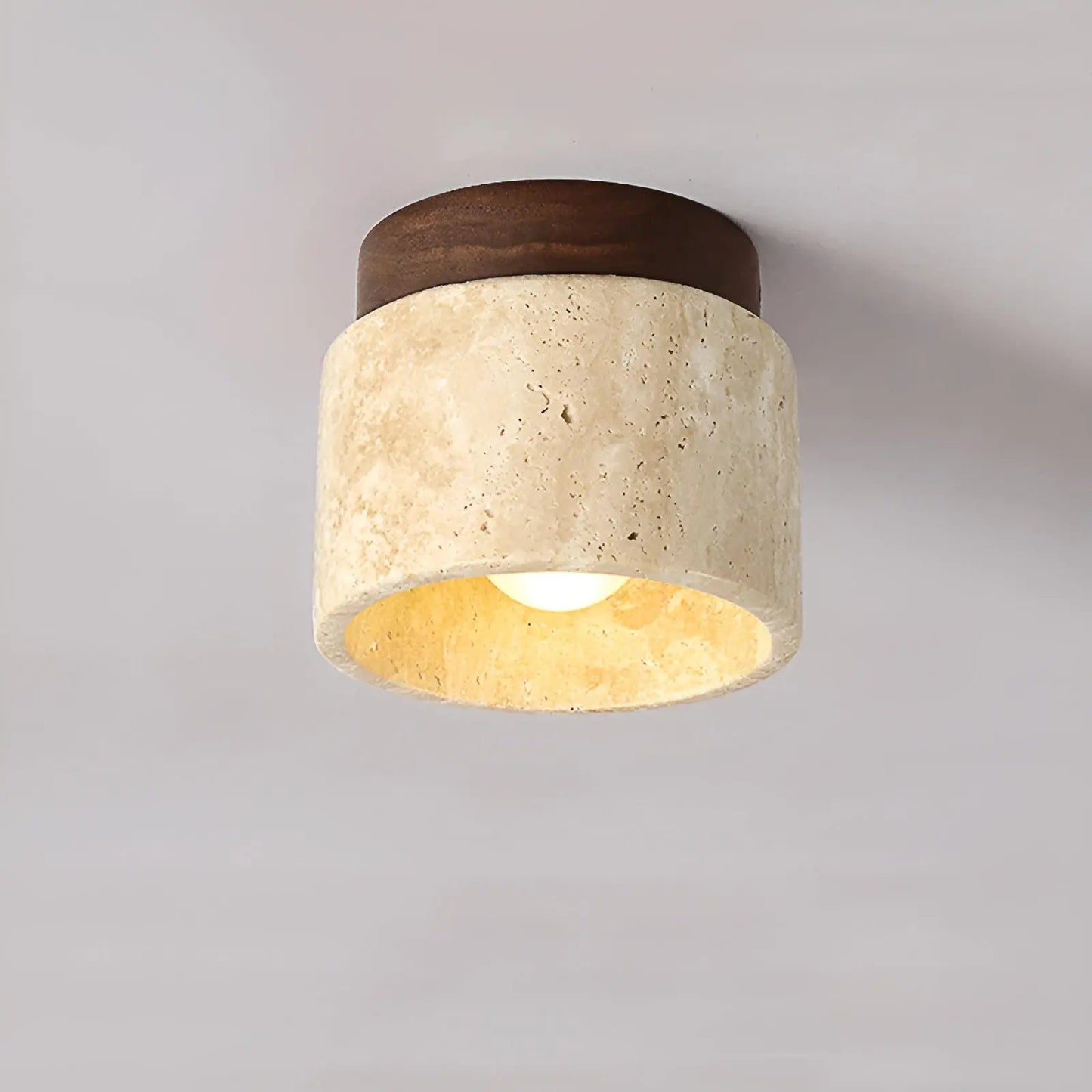 Rustikale Travertin Deckenlampe - TravaGlow | Brehn