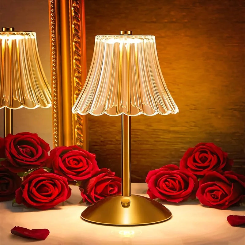 Drahtlose LED-Tischlampe mit Dimmfunktion – Augenfreundliche Nachttischlampe für Wohnzimmer und Schlafzimmer | Brehn
