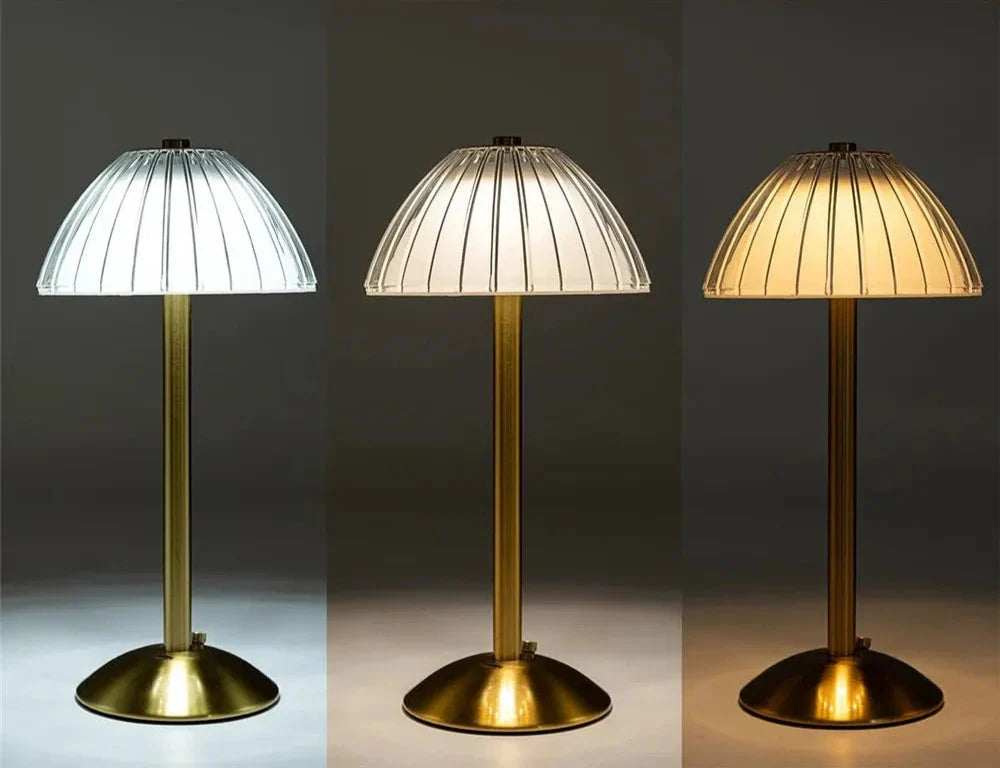 Drahtlose LED-Tischlampe mit Dimmfunktion – Augenfreundliche Nachttischlampe für Wohnzimmer und Schlafzimmer | Brehn