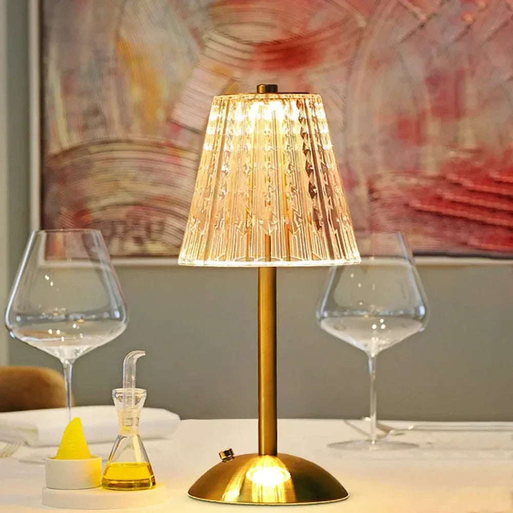 Drahtlose LED-Tischlampe mit Dimmfunktion – Augenfreundliche Nachttischlampe für Wohnzimmer und Schlafzimmer | Brehn