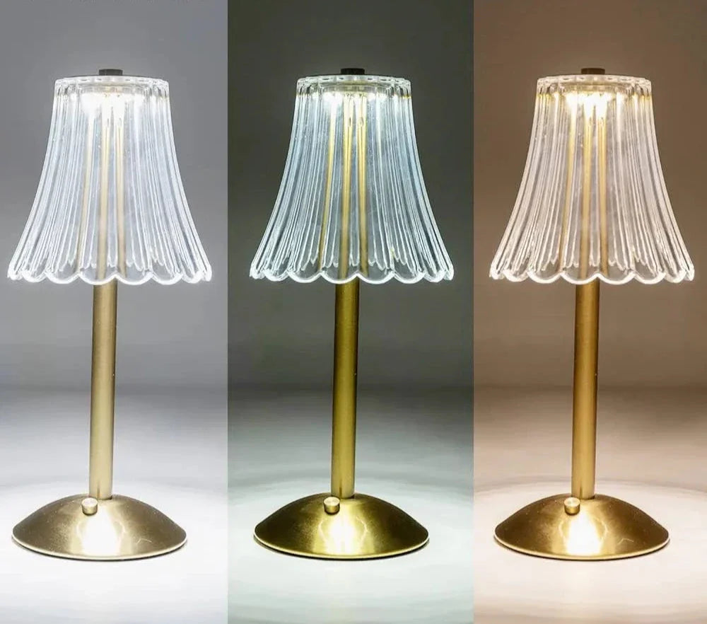 Drahtlose LED-Tischlampe mit Dimmfunktion – Augenfreundliche Nachttischlampe für Wohnzimmer und Schlafzimmer | Brehn
