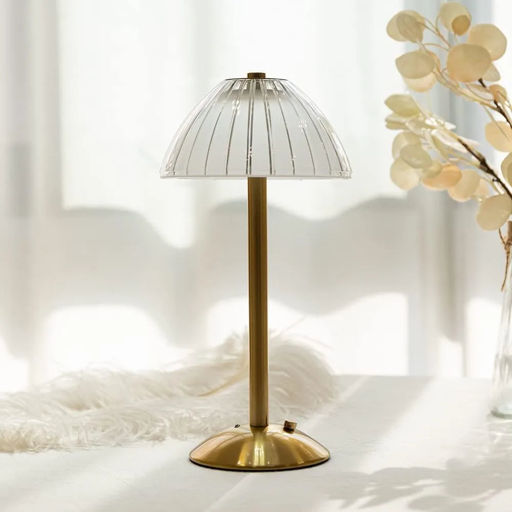 Drahtlose LED-Tischlampe mit Dimmfunktion – Augenfreundliche Nachttischlampe für Wohnzimmer und Schlafzimmer | Brehn