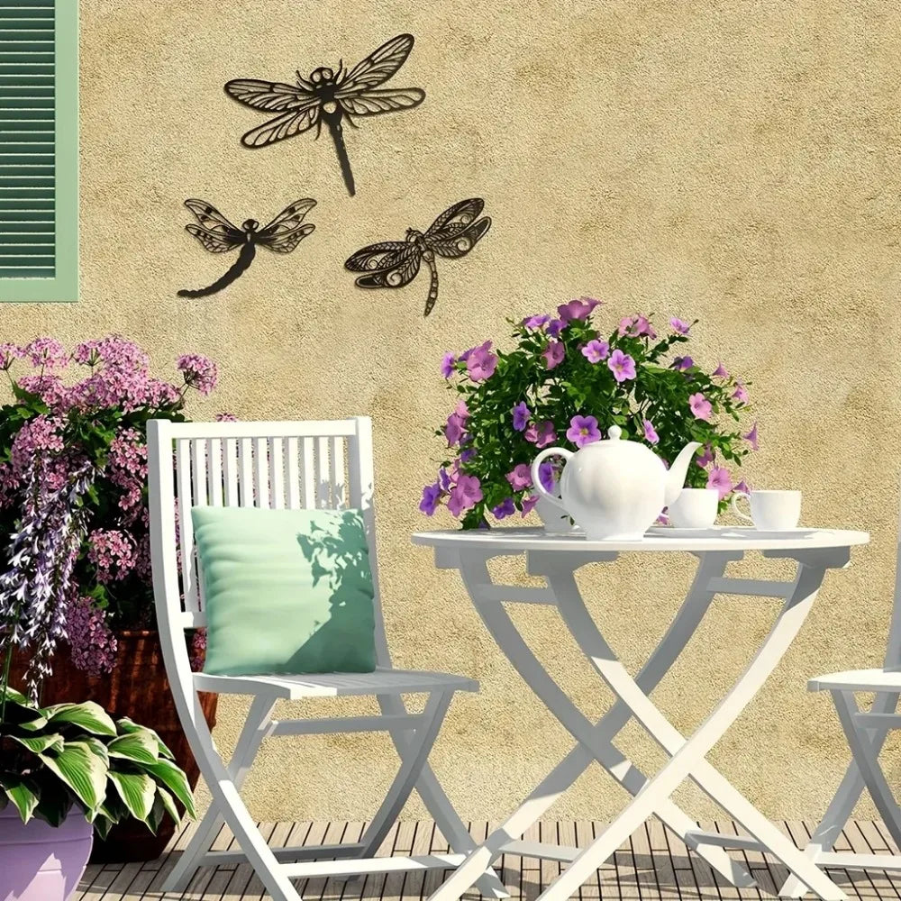 Libellen Eisen Kunst Wandkunst 3D Metall Skulptur Wanddekoration Für Wohnzimmer Esszimmer Kreative Nordische Wohnkultur