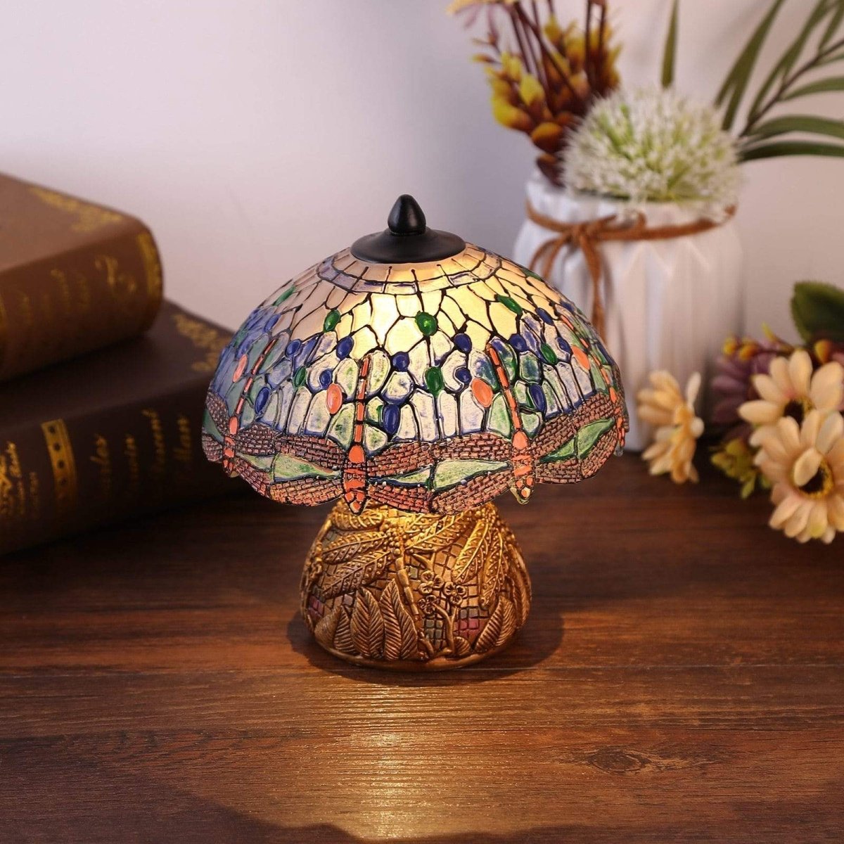 Vintage-Dragonfly-Lampe - Florale Eleganz und Sanftheit | Brehn