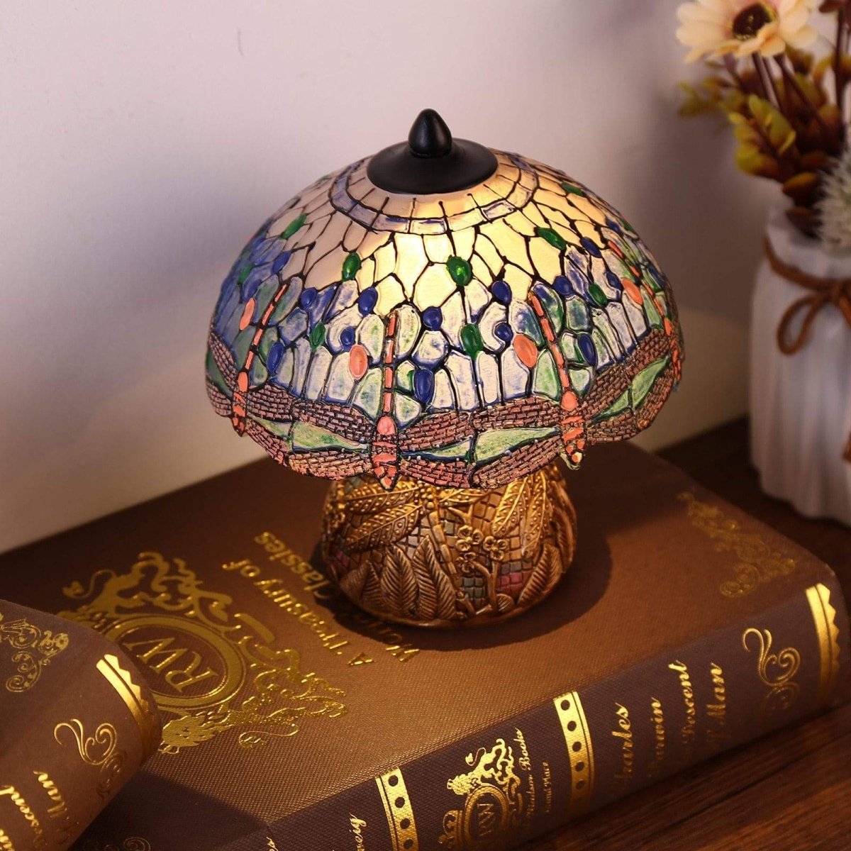 Vintage-Dragonfly-Lampe - Florale Eleganz und Sanftheit | Brehn