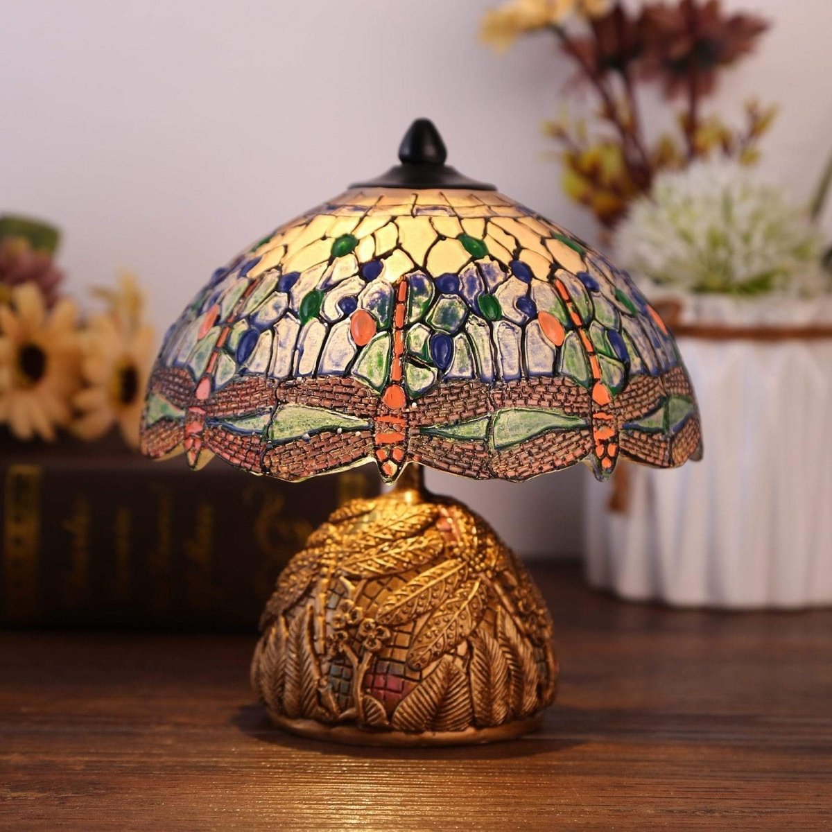 Vintage-Dragonfly-Lampe - Florale Eleganz und Sanftheit | Brehn
