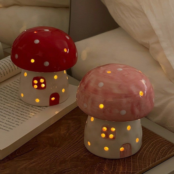 Brehn | Traumhafte Pilzform Keramik Nachttischlampe