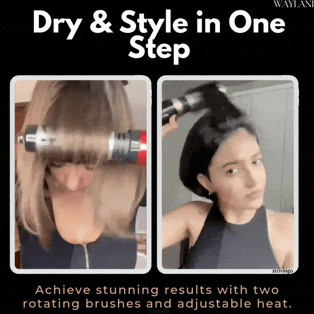 Brehn | 3-in-1 Rotierender Haartrockner und Styler mit einstellbarer Temperatur für mühelose Locken und Wellen