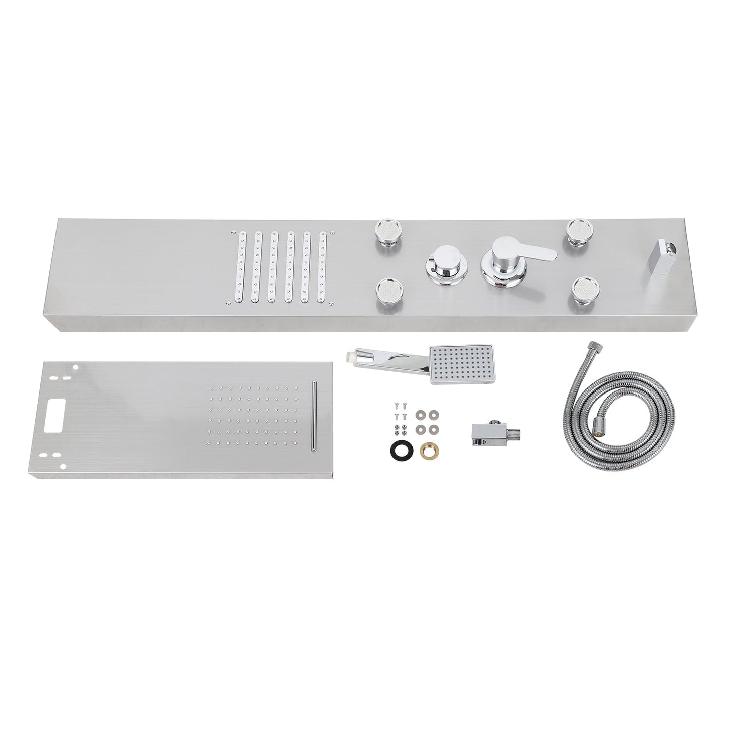 Duschpaneel Edelstahl Wandduschpaneel 5 Funktionen Silber | Brehn
