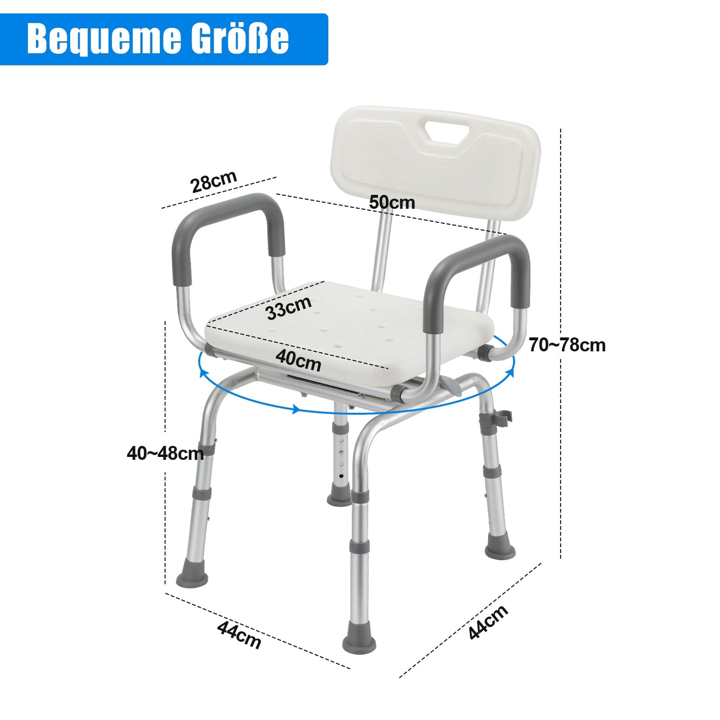 Duschstuhl Duschhocker 360°Drehbarer | Brehn