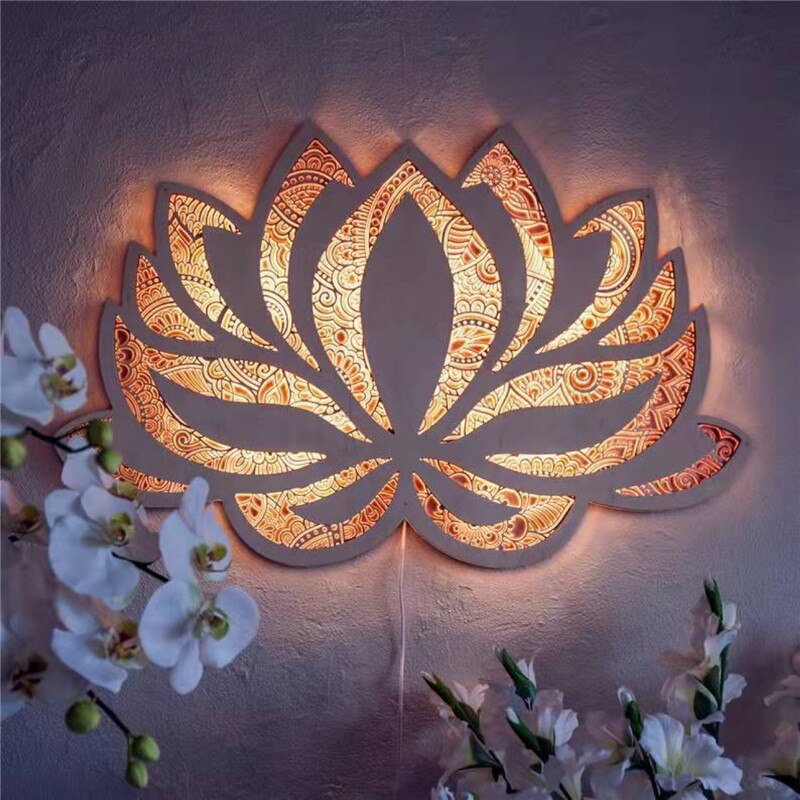 Spirituelle Lotus-Wandleuchte