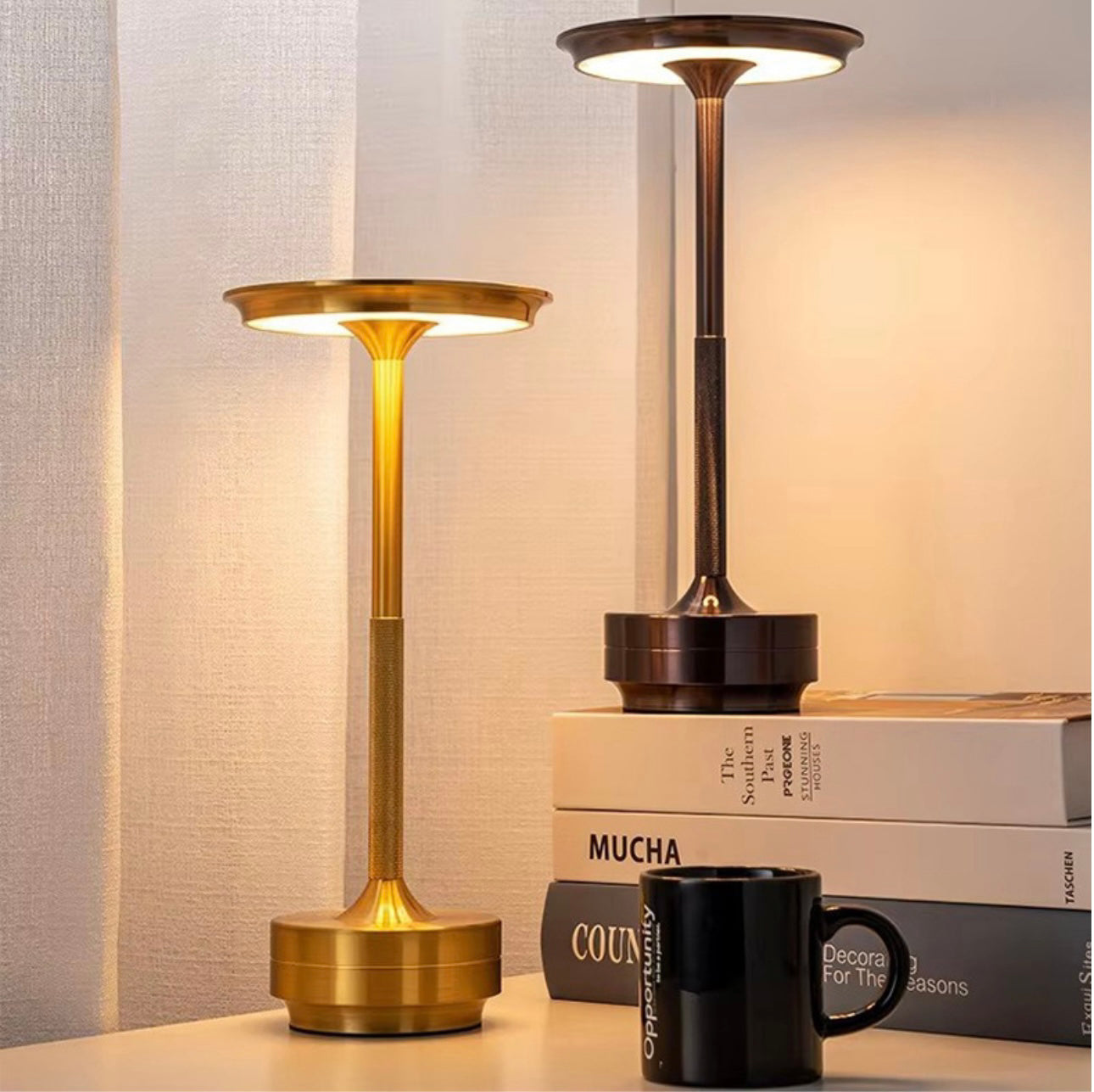 ClarityGlow Luxus Edition | Kabellose LED Tischlampe | Brehn
