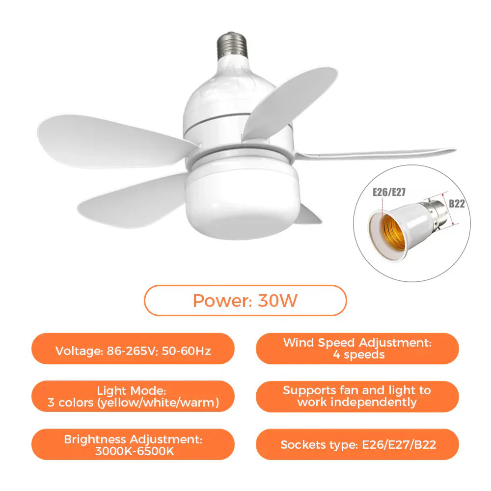 Deckenventilator mit LED-Licht | Brehn