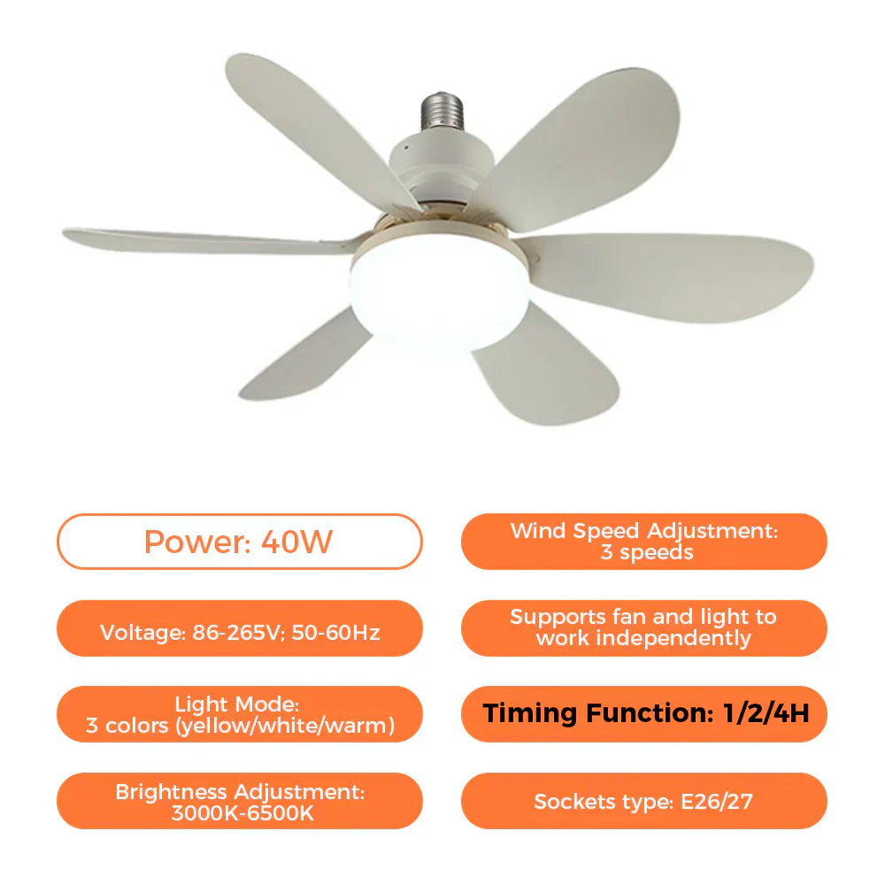 Deckenventilator mit LED-Licht | Brehn