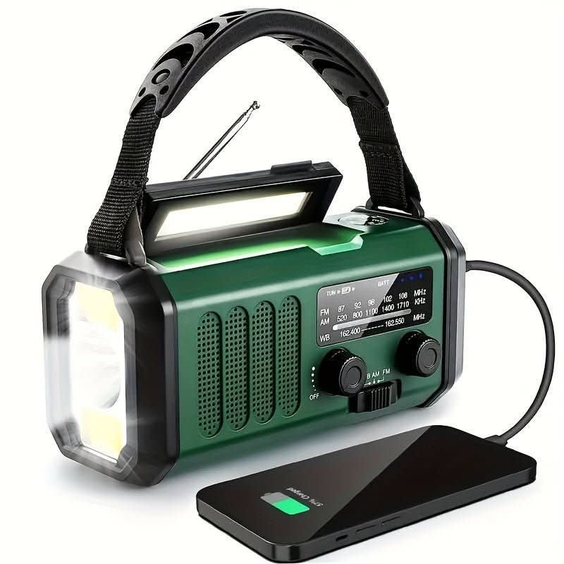All-in-One-Notfallradio mit Taschenlampe und USB-Ladefunktion