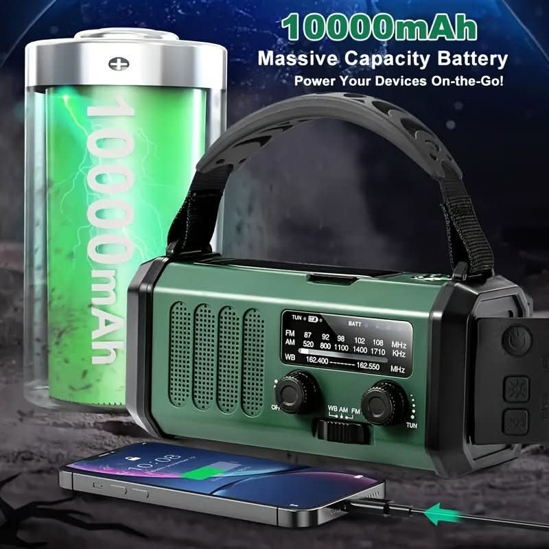 All-in-One-Notfallradio mit Taschenlampe und USB-Ladefunktion