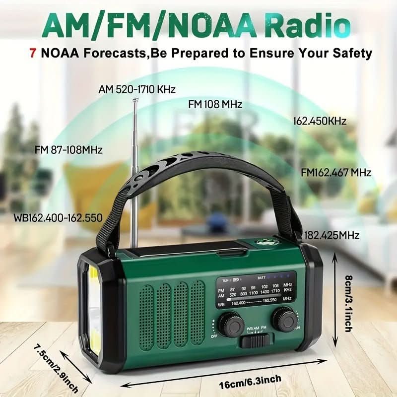 All-in-One-Notfallradio mit Taschenlampe und USB-Ladefunktion