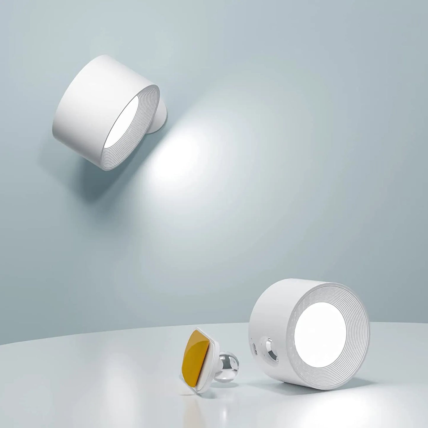 Brehn | Spotlight Kabellose Wandlampe - 360° Rotation, Dimmbar, Wiederaufladbare Wandlicht