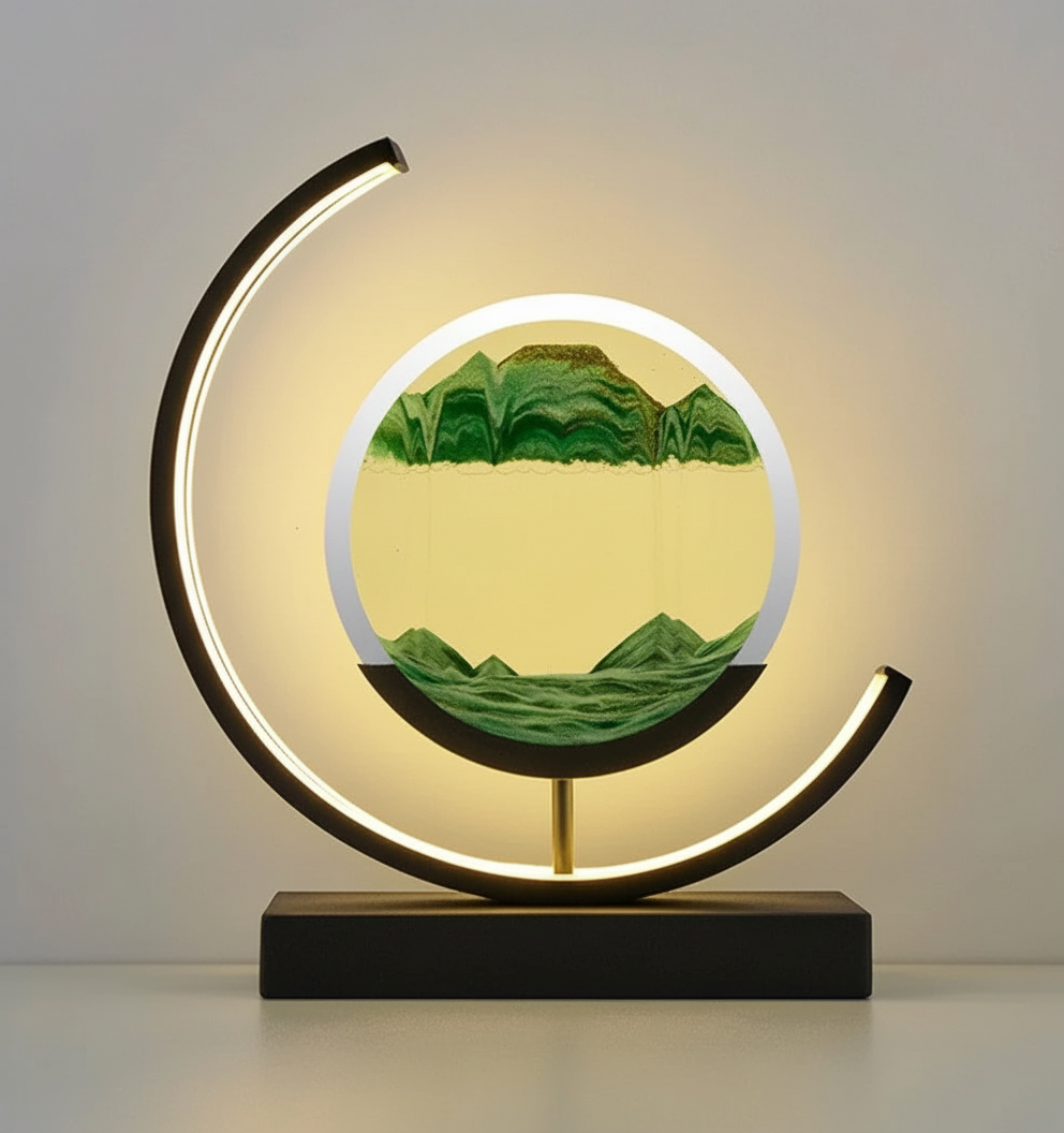DuneGlow Tischlampe – Handgefertigte Ambientelampe mit beruhigendem Licht und modernem Design | Brehn