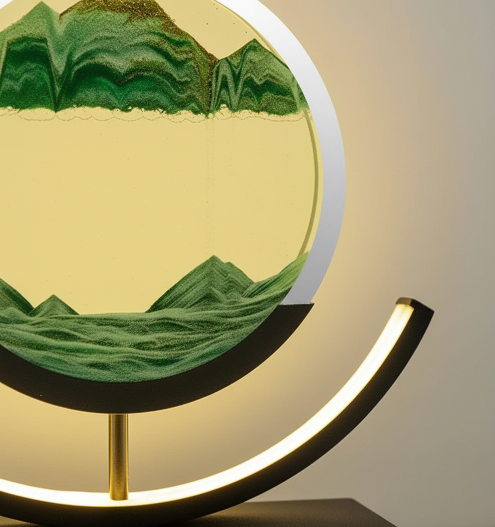 DuneGlow Tischlampe – Handgefertigte Ambientelampe mit beruhigendem Licht und modernem Design | Brehn