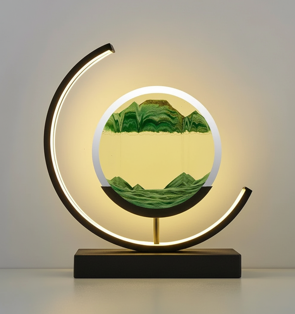DuneGlow Tischlampe – Handgefertigte Ambientelampe mit beruhigendem Licht und modernem Design | Brehn