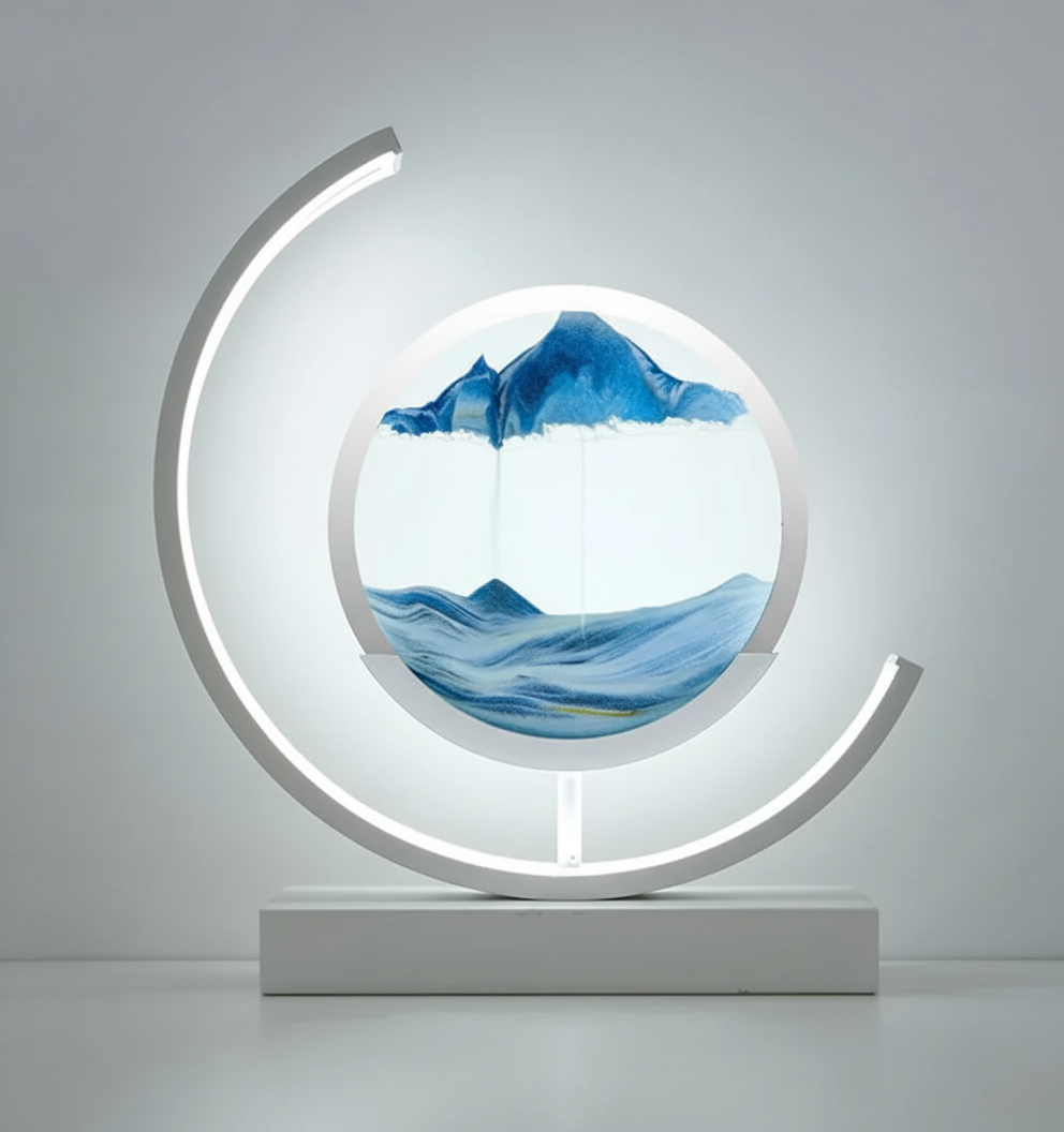 DuneGlow Tischlampe – Handgefertigte Ambientelampe mit beruhigendem Licht und modernem Design | Brehn