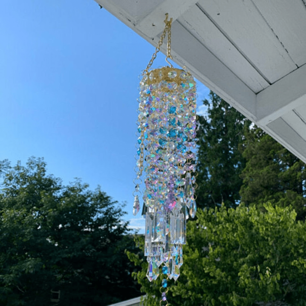 HarmonyGleam Kristall-Windspiel – Ruhige Gartendekoration