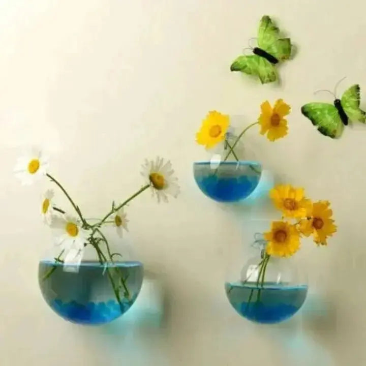 Elegante Glas Wandvase – Minimalistischer Pflanzenhalter
