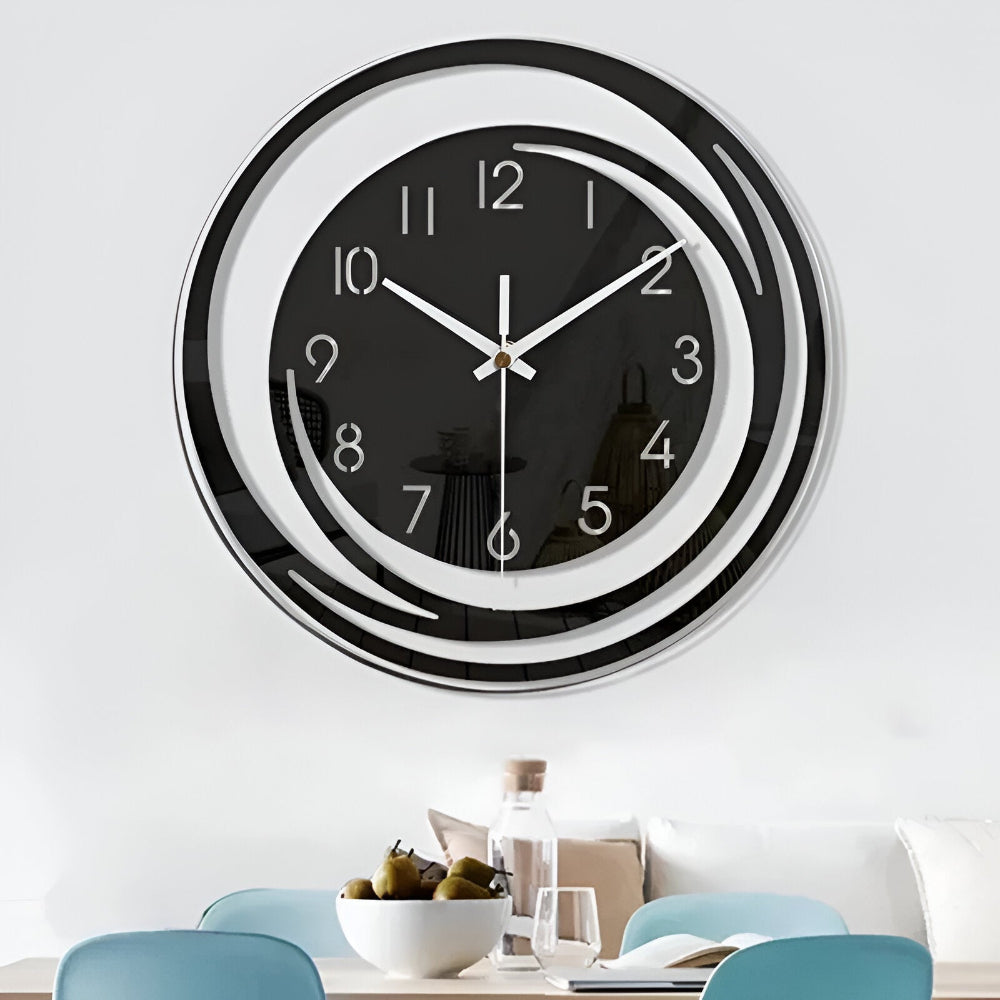 Brehn | Moderne schwarze Acryl-Wanduhr im skandinavischen Design 30 cm