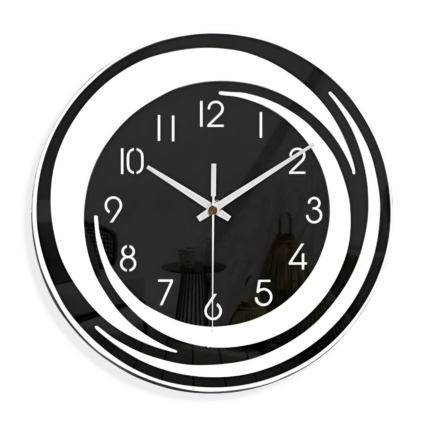 Brehn | Moderne schwarze Acryl-Wanduhr im skandinavischen Design 30 cm