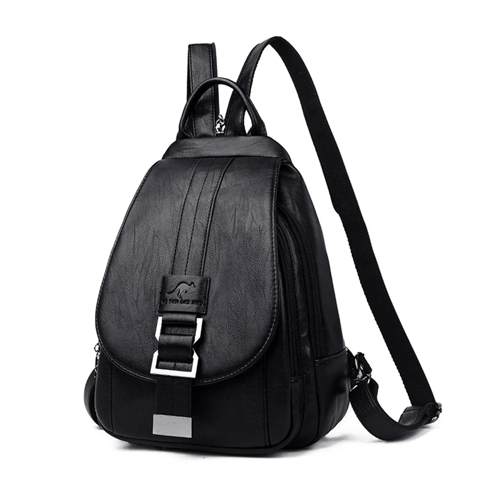 Damen Leder Rucksack mit Diebstahlschutzfach und kompakt Design | Brehn