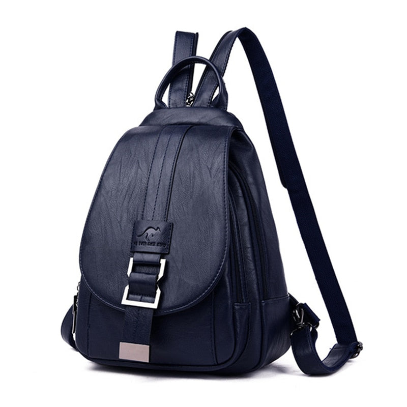 Damen Leder Rucksack mit Diebstahlschutzfach und kompakt Design | Brehn