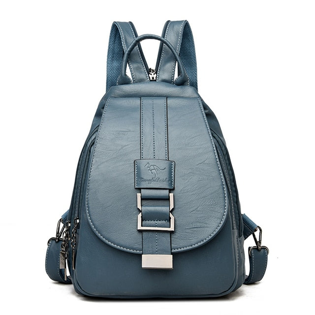 Damen Leder Rucksack mit Diebstahlschutzfach und kompakt Design | Brehn