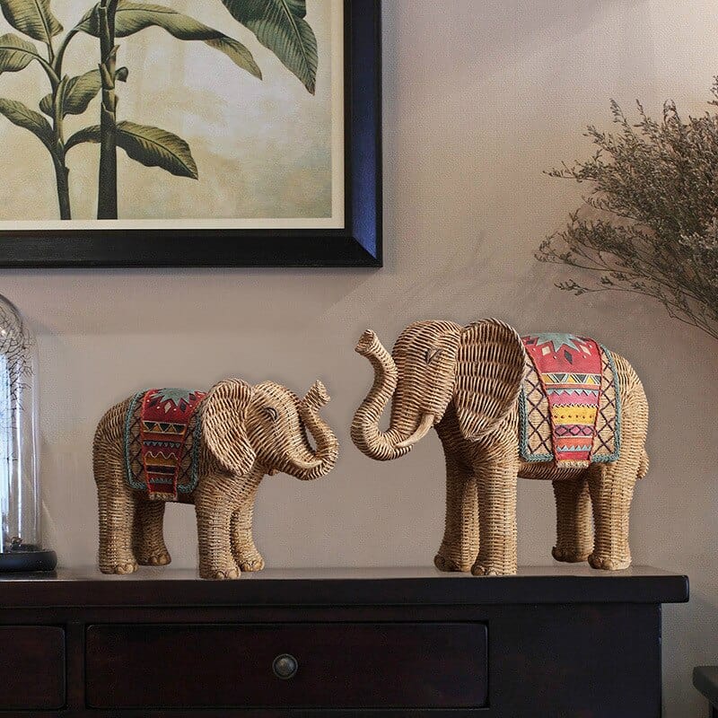 Elefant Rattan Statue | Brehn