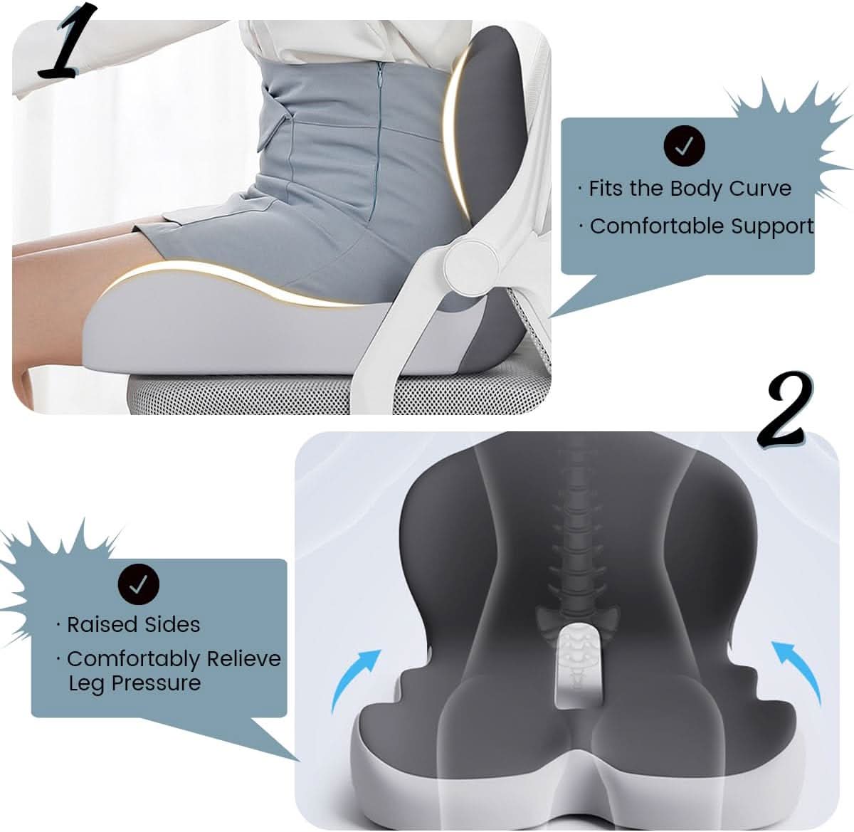 ErgoComfort Pad Memory Foam Sitzkissen | Brehn