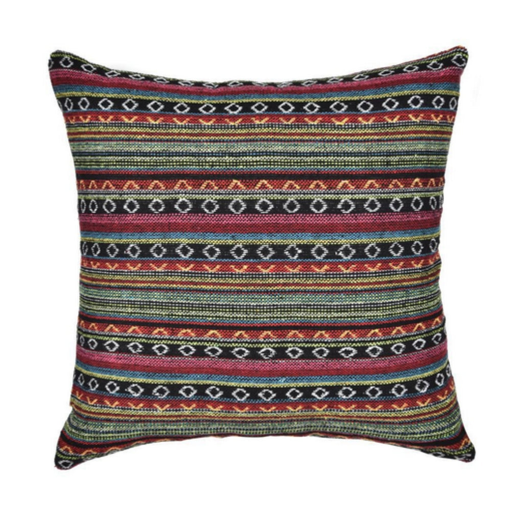 Kissenbezug im Ethno-Boho-Stil mit geometrischen Mustern