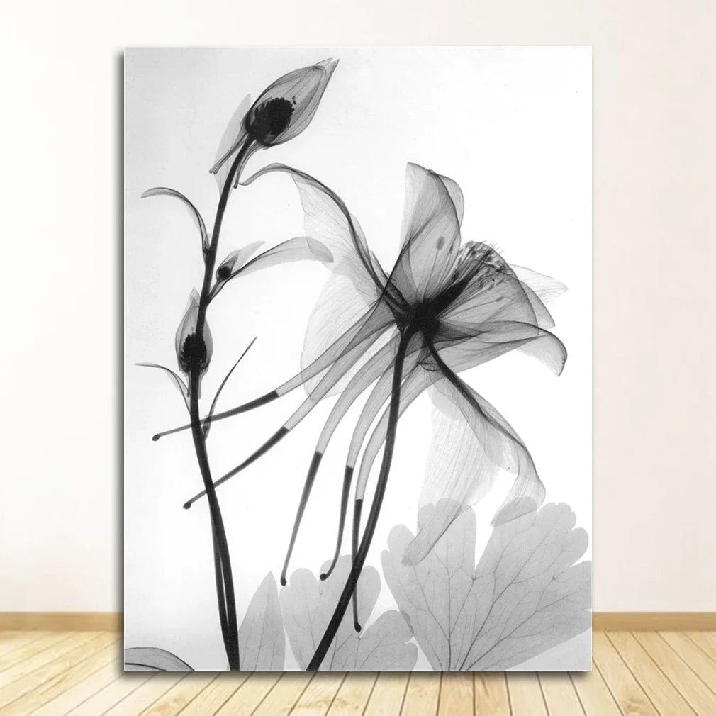 Exotische Blumen Minimalistische Schwarz Weiß Wandkunst Fein Kunst Leinwanddrucke Moderne Botanische Bilder Für Wohn Esszimmer Büro Dekor